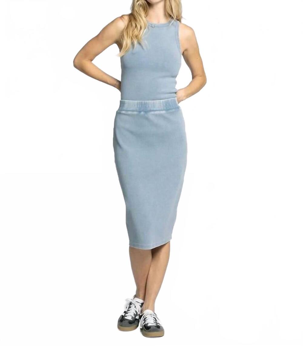 NEW THREAD & SUPPLY ginny fitted pencil skirt in light blue